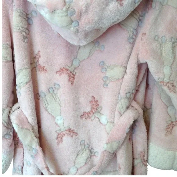 La Vie en Rose Women's Size M Hooded Bathrobe Housecoat Plush Bath Robe - Picture 5 of 10